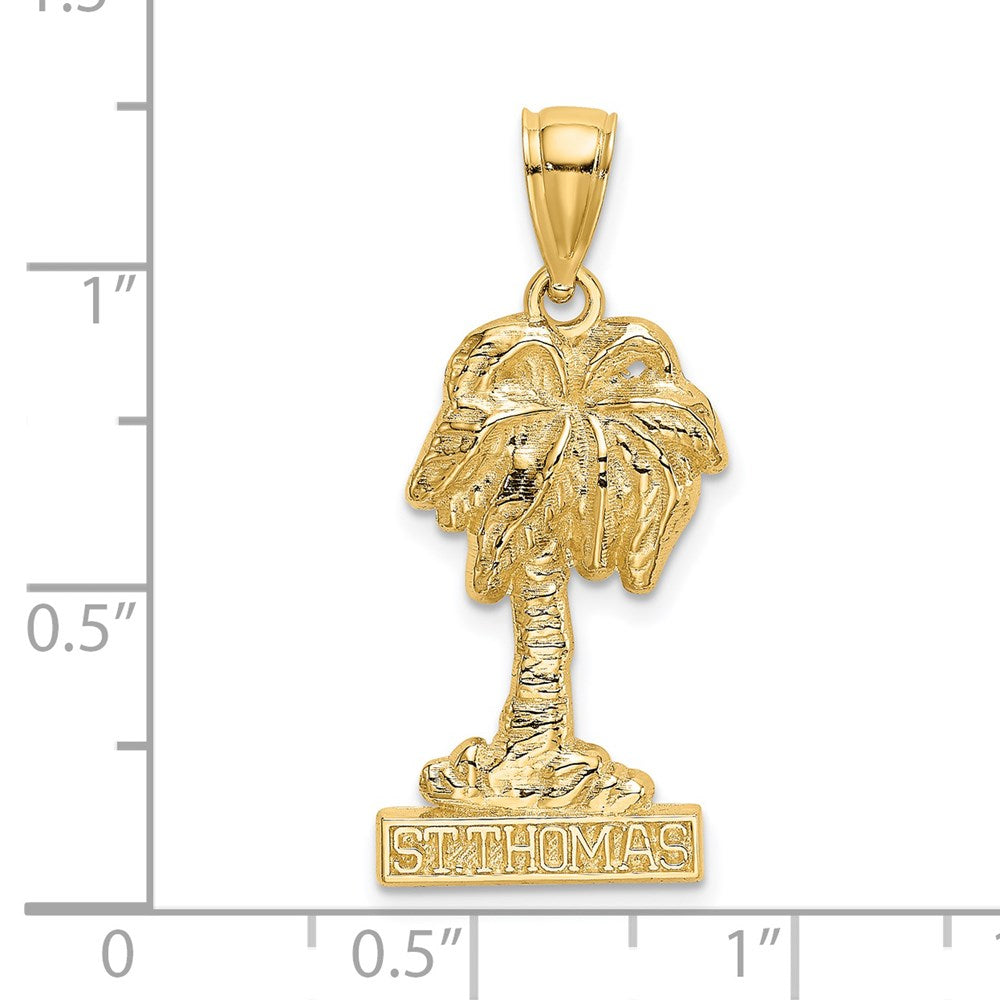 14k Yellow Gold ST. THOMAS Palm Tree Charm