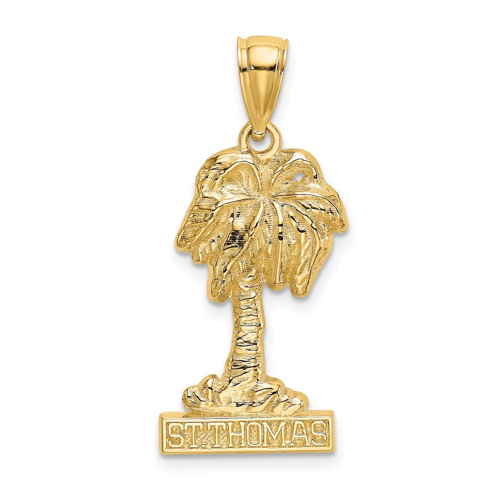 14k Yellow Gold ST. THOMAS Palm Tree Charm