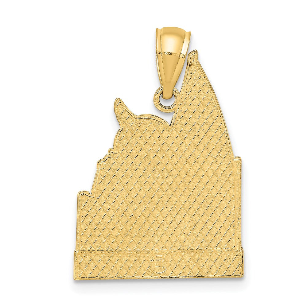 14k Yellow Gold KEY WEST w/ Sailboat and Seagull Scene Charm