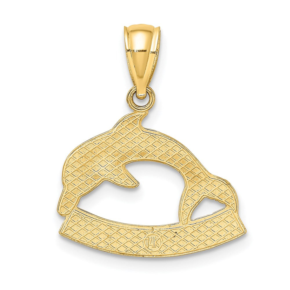 14k Yellow Gold KEY WEST Dolphin Charm