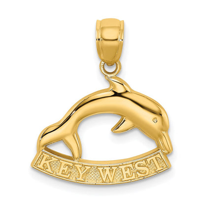 14k Yellow Gold KEY WEST Dolphin Charm