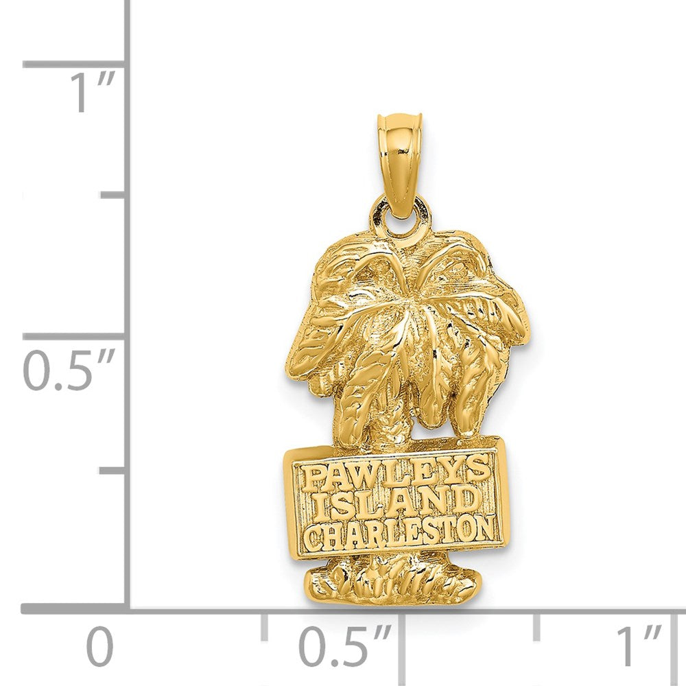 14k Yellow Gold PAWLEYS ISLAND CHARLESTON  Palm Tree Charm