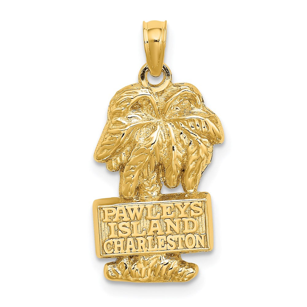 14k Yellow Gold PAWLEYS ISLAND CHARLESTON  Palm Tree Charm