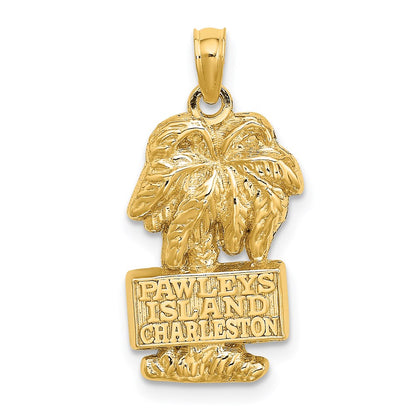 14k Yellow Gold PAWLEYS ISLAND CHARLESTON  Palm Tree Charm