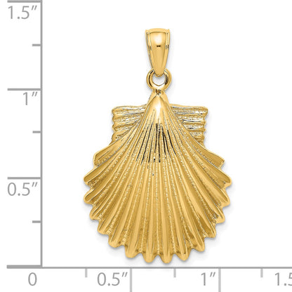 14k Yellow Gold Polished Scallop Shell Charm
