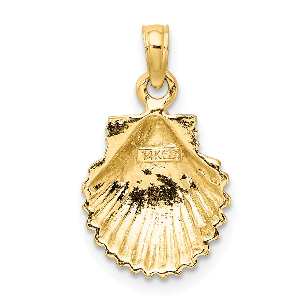 14k Yellow Gold Polished Scallop Shell Charm