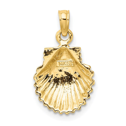 14k Yellow Gold Polished Scallop Shell Charm