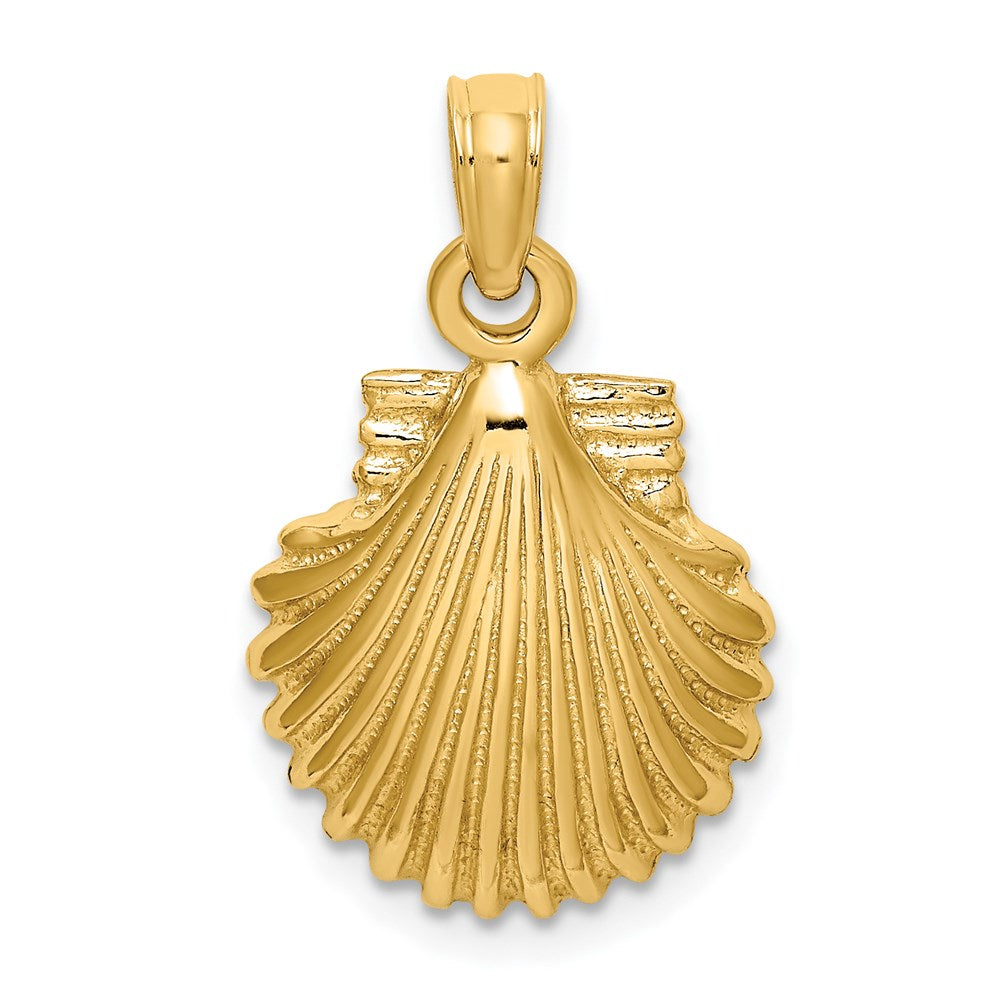 14k Yellow Gold Polished Scallop Shell Charm