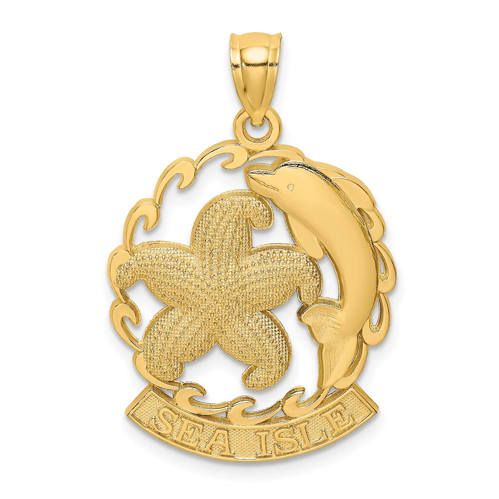 14k Yellow Gold SEA ISLE Starfish and Dolphin Charm