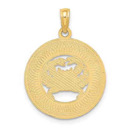 14k Yellow Gold KEY WEST w/Crab Circle Charm