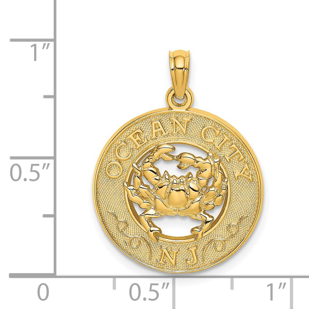 14k Yellow Gold OCEAN CITY NJ w/ Crab Charm