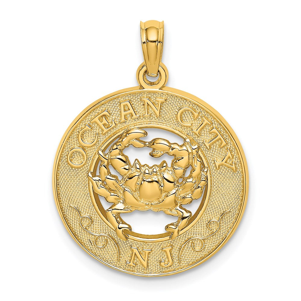 14k Yellow Gold OCEAN CITY NJ w/ Crab Charm