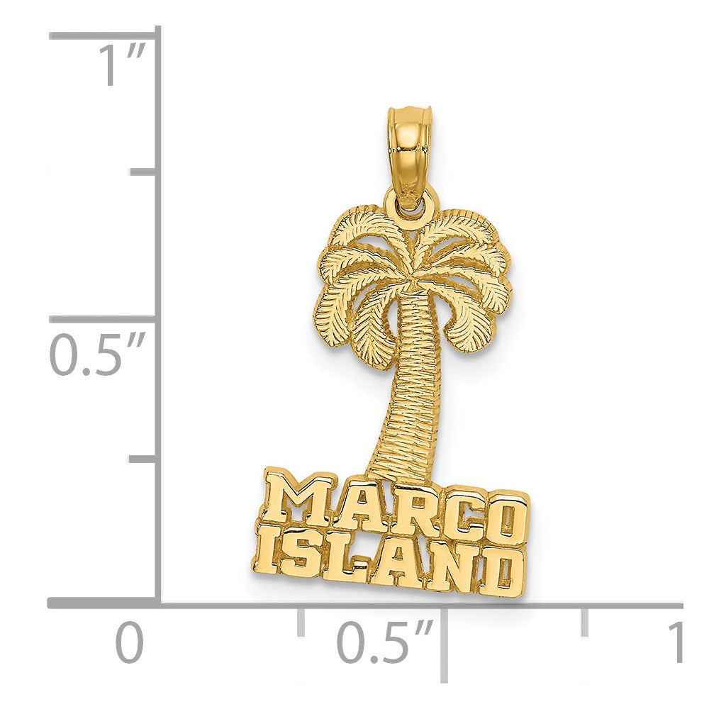 14k Yellow Gold MARCO ISLAND Palm Tree Charm