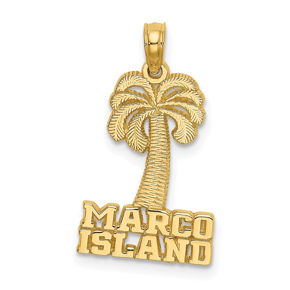14k Yellow Gold MARCO ISLAND Palm Tree Charm