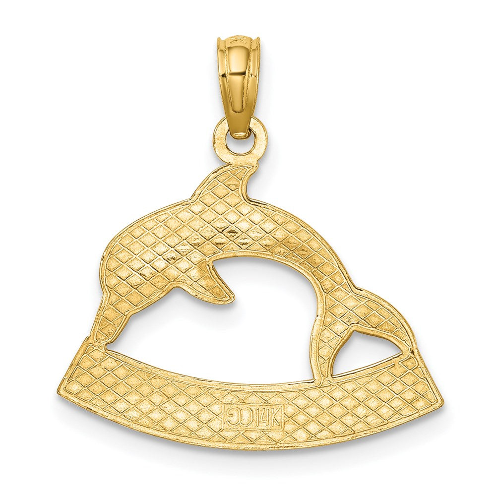 14k Yellow Gold OCEAN CITY Dolphin Charm