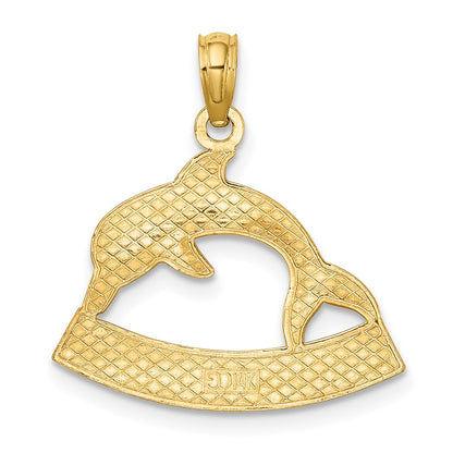 14k Yellow Gold OCEAN CITY Dolphin Charm