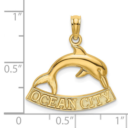 14k Yellow Gold OCEAN CITY Dolphin Charm
