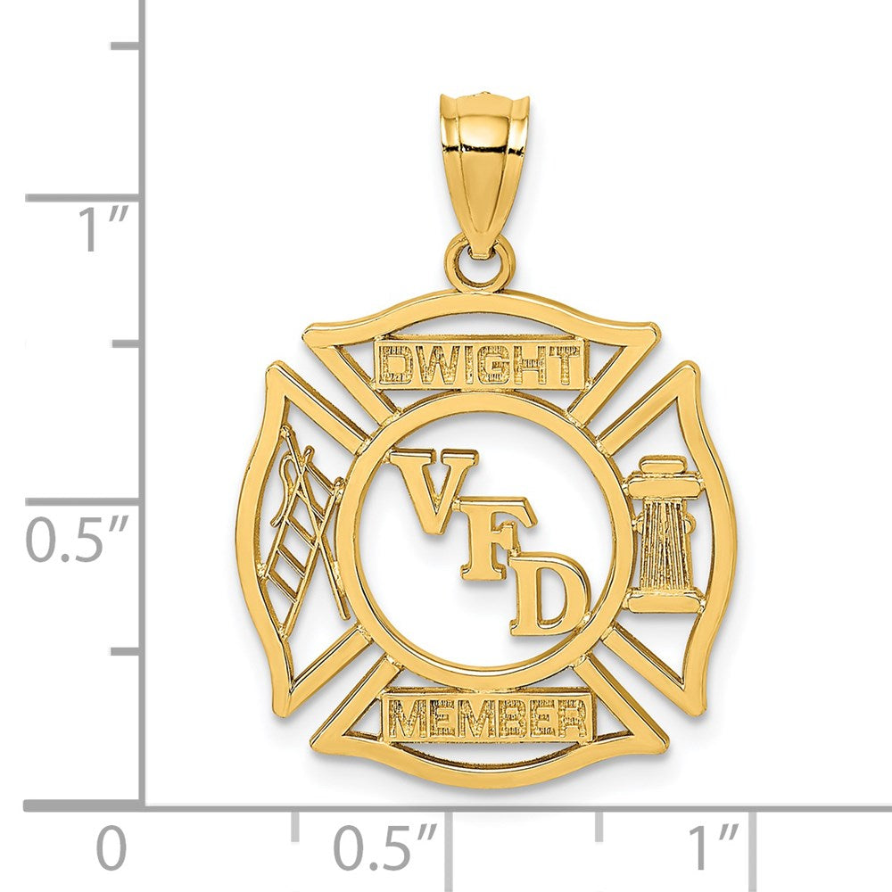 14k Yellow Gold VFD DWIGHT MEMBER In Shield Charm