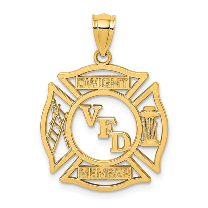 14k Yellow Gold VFD DWIGHT MEMBER In Shield Charm