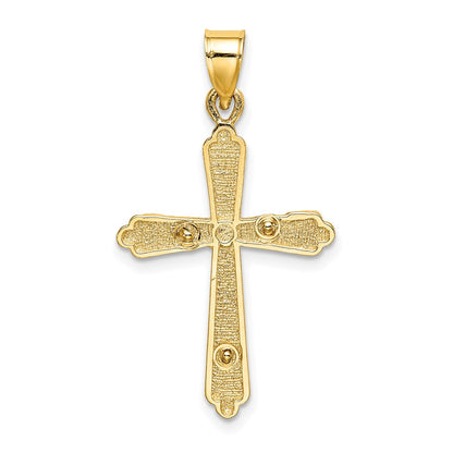 14k Yellow Gold Textured Crucifix Charm