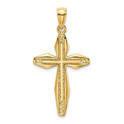 14k Yellow Gold Textured Cross Charm