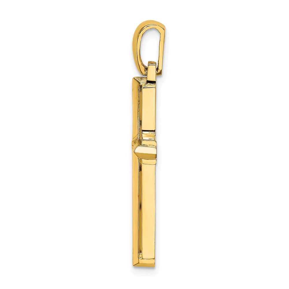 14k Yellow Gold Polished Cross Charm