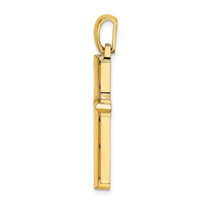 14k Yellow Gold Polished Cross Charm
