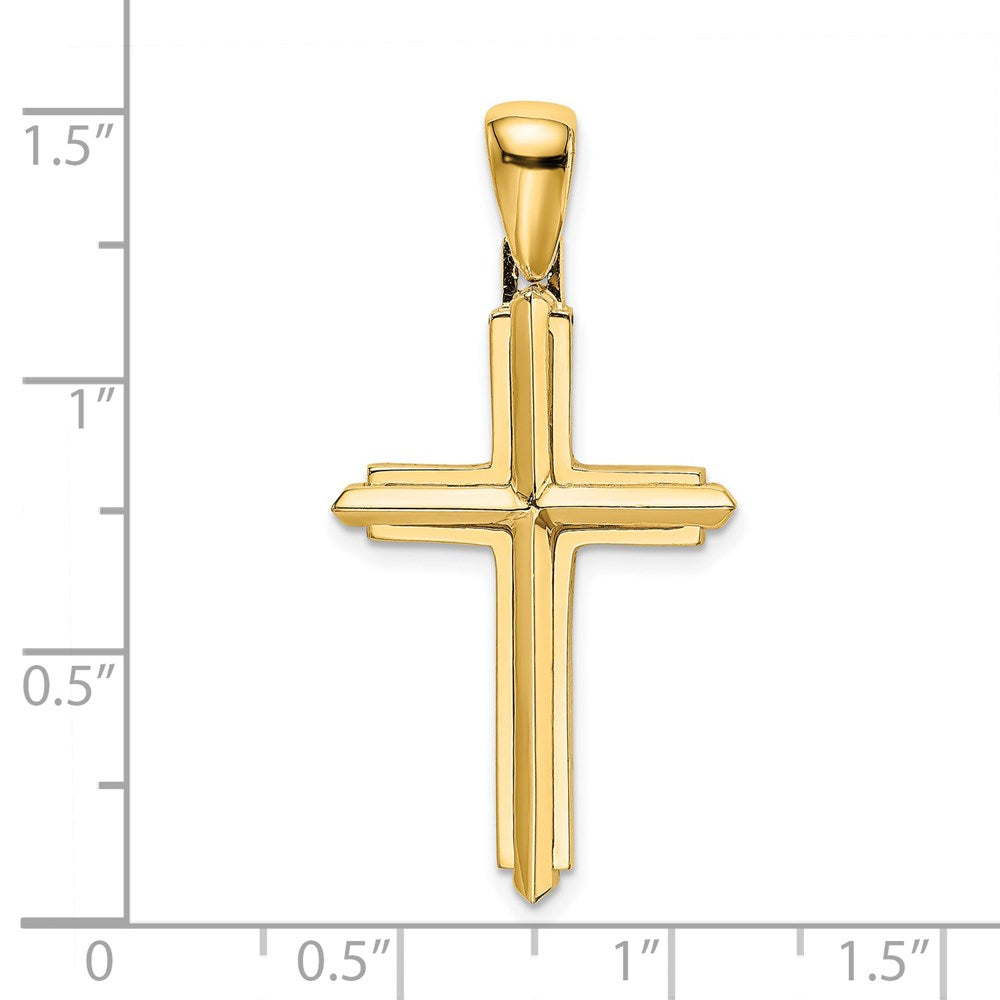 14k Yellow Gold Polished Cross Charm