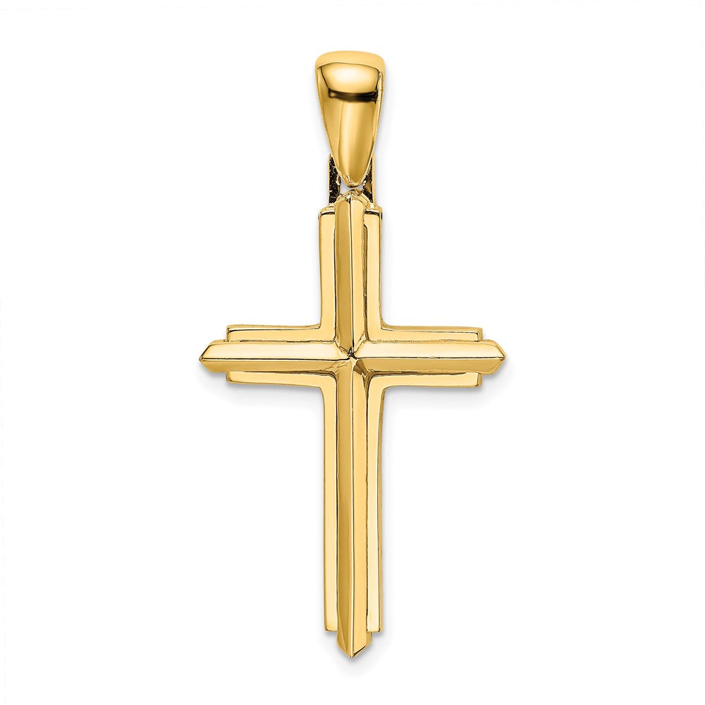 14k Yellow Gold Polished Cross Charm