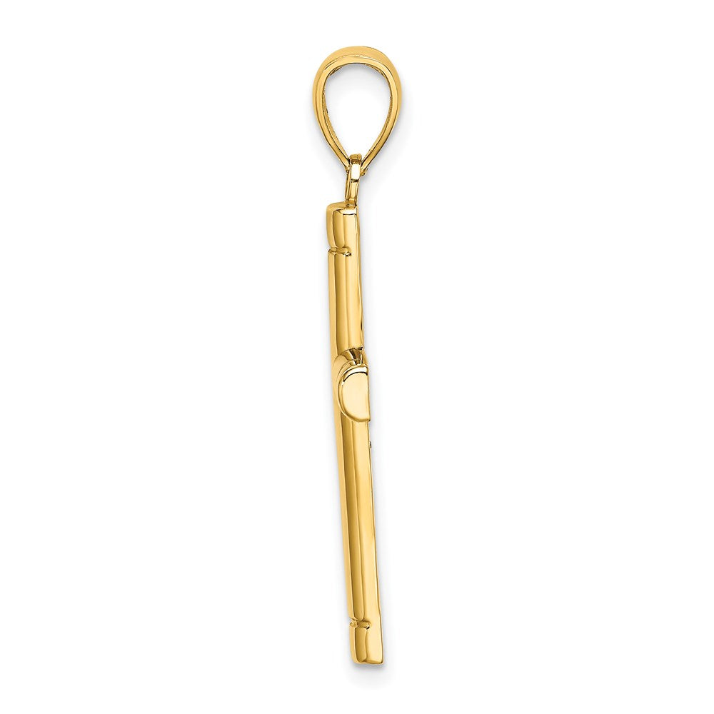 14k Yellow Gold Tubular Cross Charm