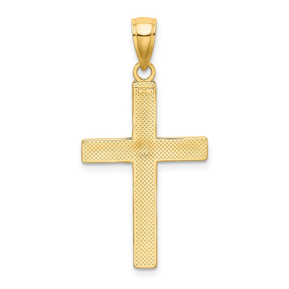 14k Yellow Gold Tubular Cross Charm