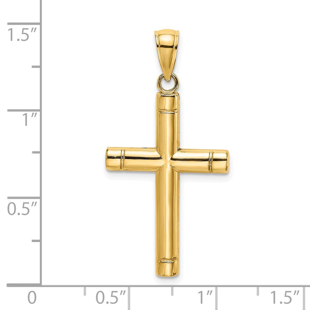 14k Yellow Gold Tubular Cross Charm