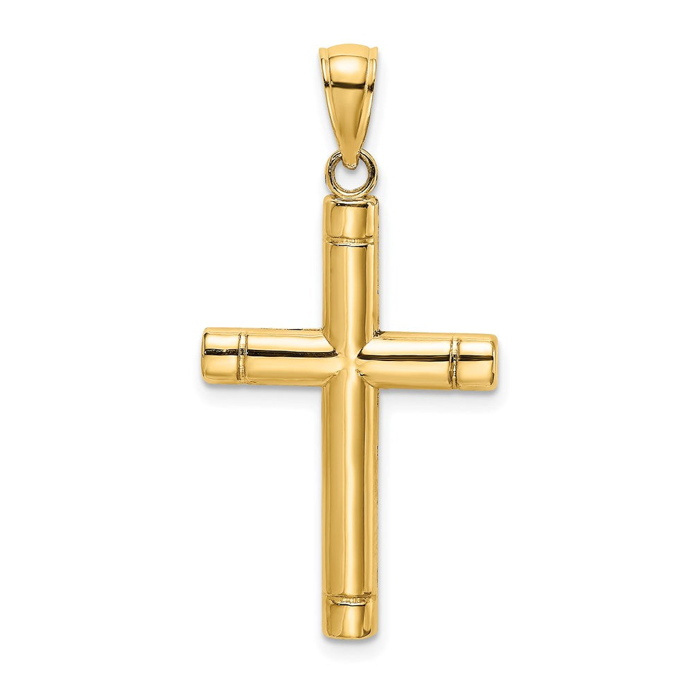 14k Yellow Gold Tubular Cross Charm