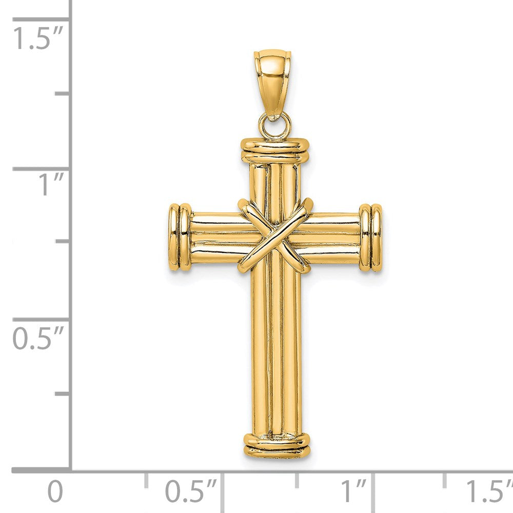 14k Yellow Gold Polished Cross Pendant