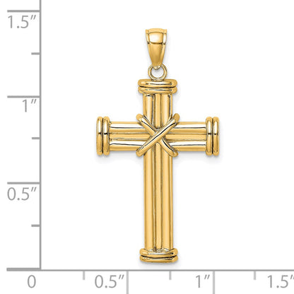 14k Yellow Gold Polished Cross Pendant