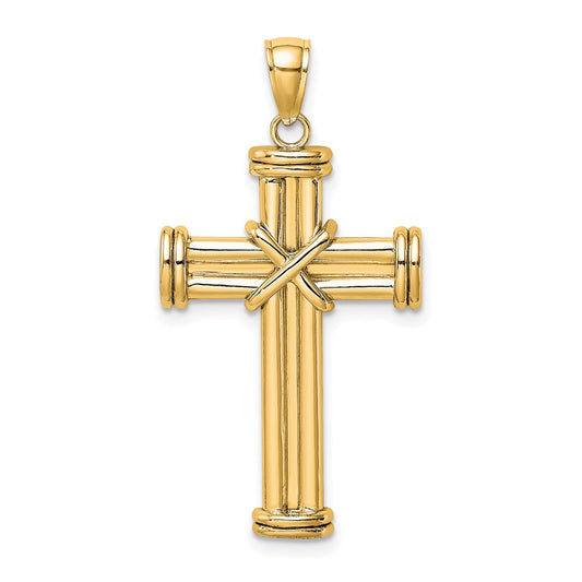 14k Yellow Gold Polished Cross Pendant