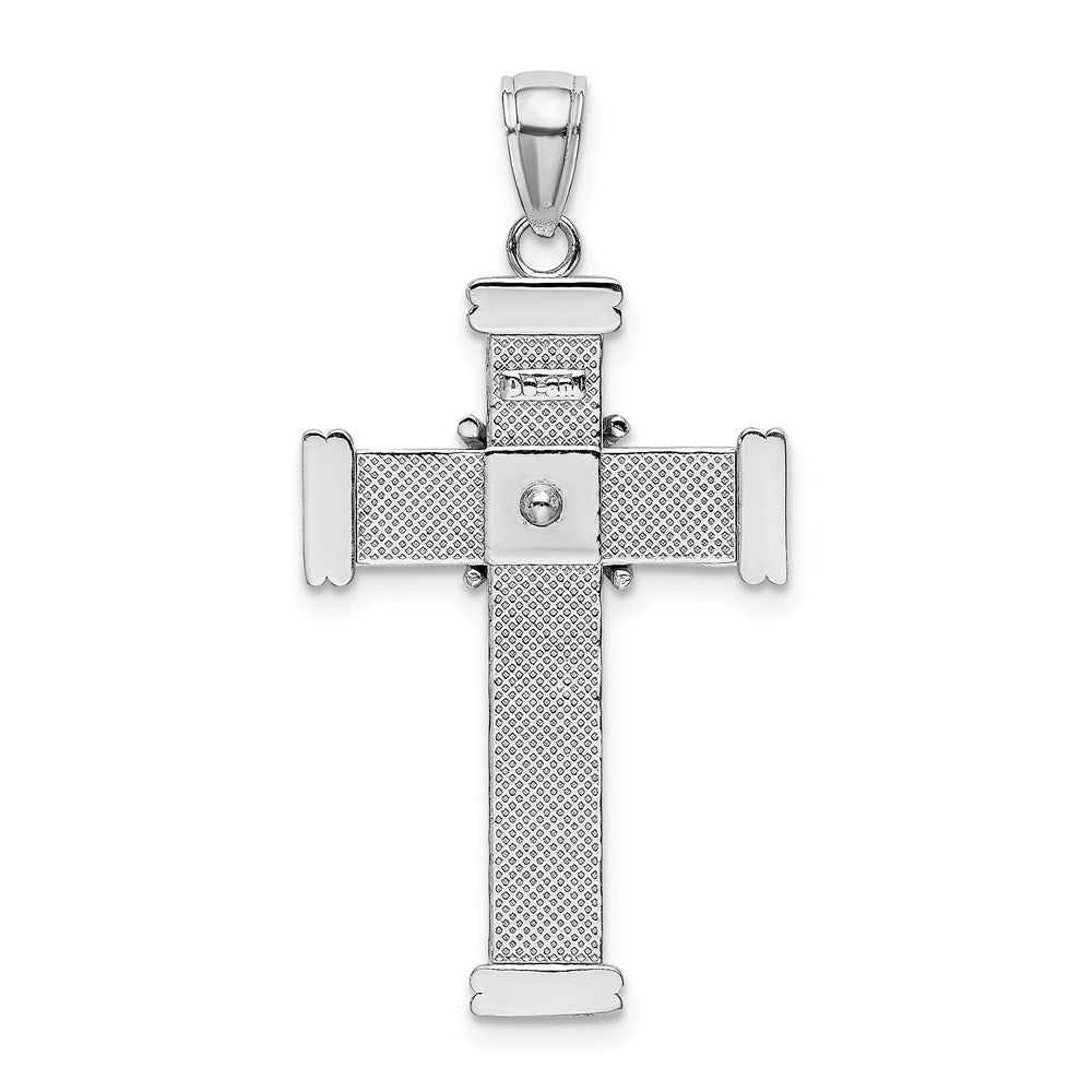 14k White Gold Polished Cross Pendant