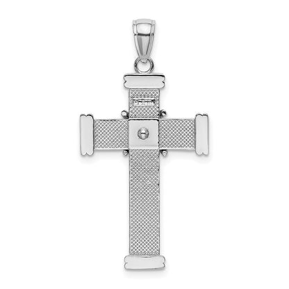 14k White Gold Polished Cross Pendant