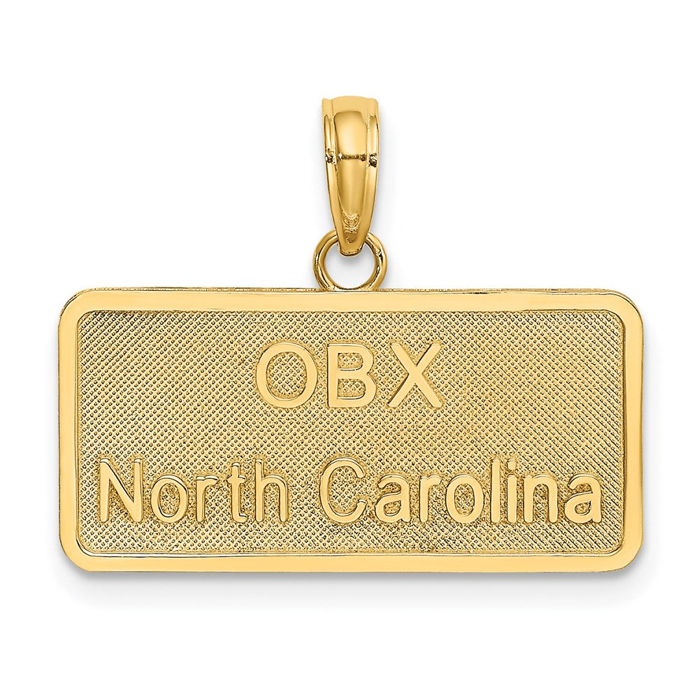 14k Yellow Gold OBX NORTH CAROLINA License Plate Charm
