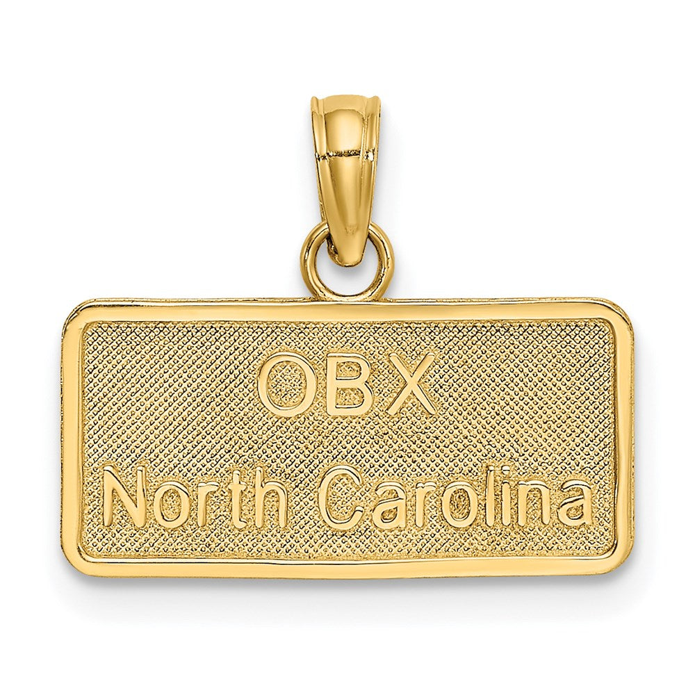 14k Yellow Gold OBX NORTH CAROLINA License Plate Charm