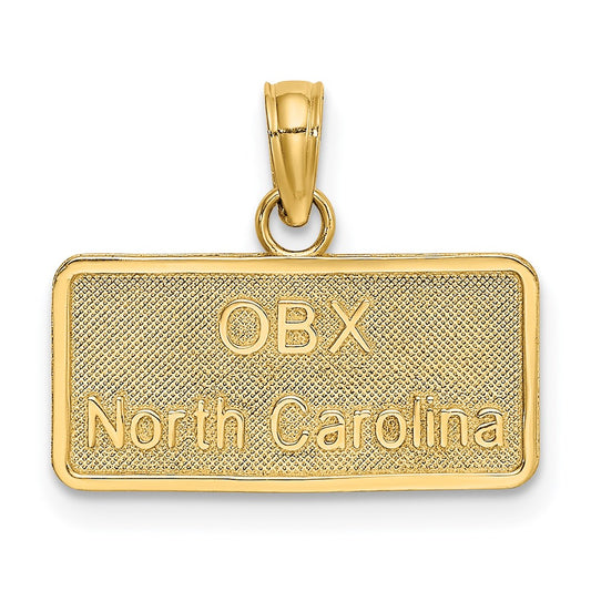 14k Yellow Gold OBX NORTH CAROLINA License Plate Charm