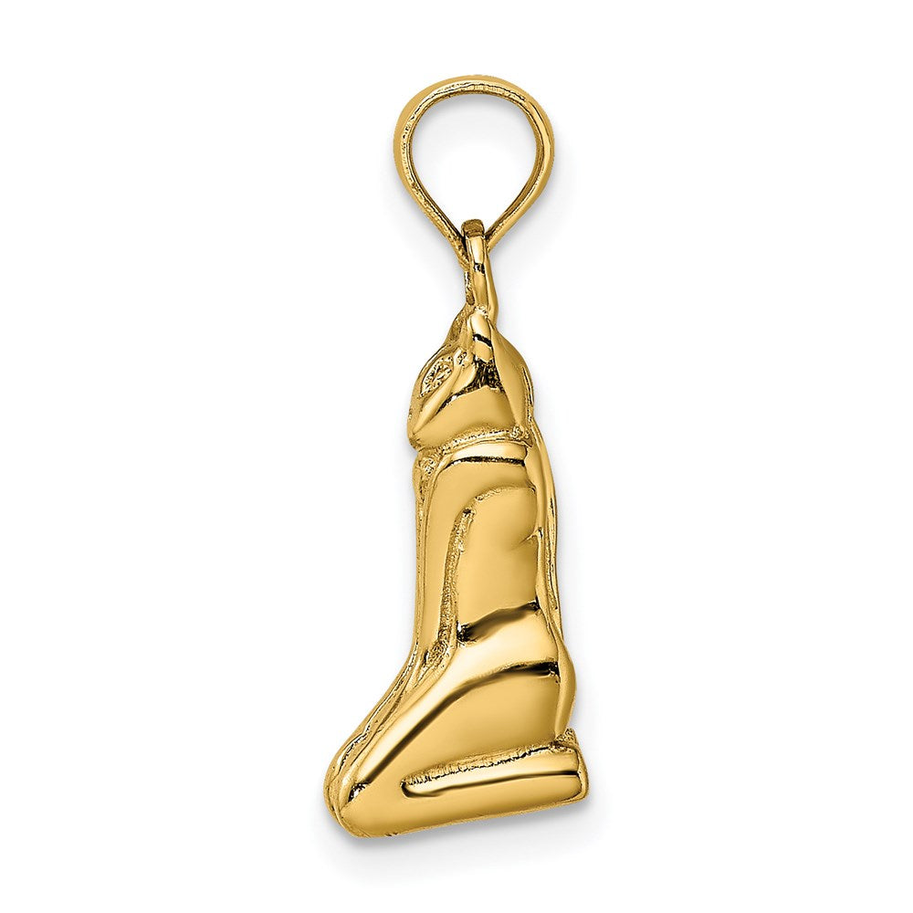 14k Yellow Gold 3D Polished MARCO ISLAND Cat Charm