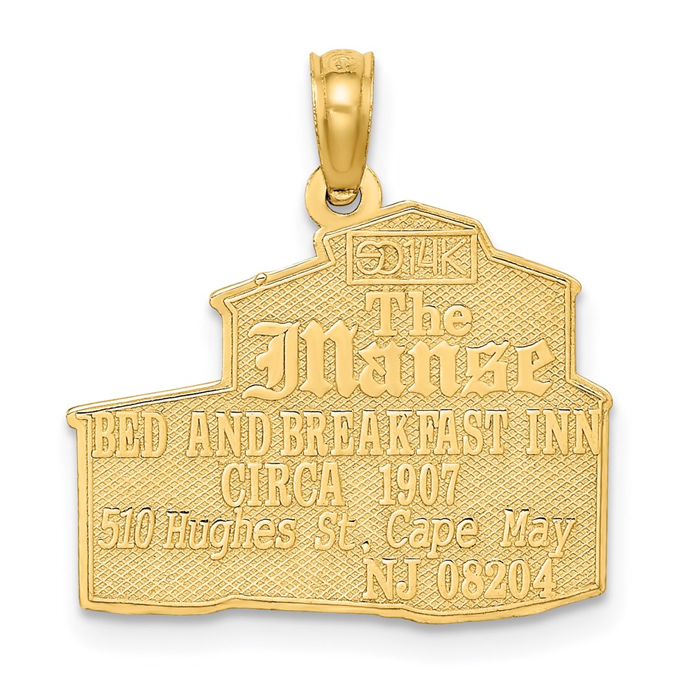 14k Yellow Gold The MANSE BED and BREAKFAST - CAPE MAY NJ Charm