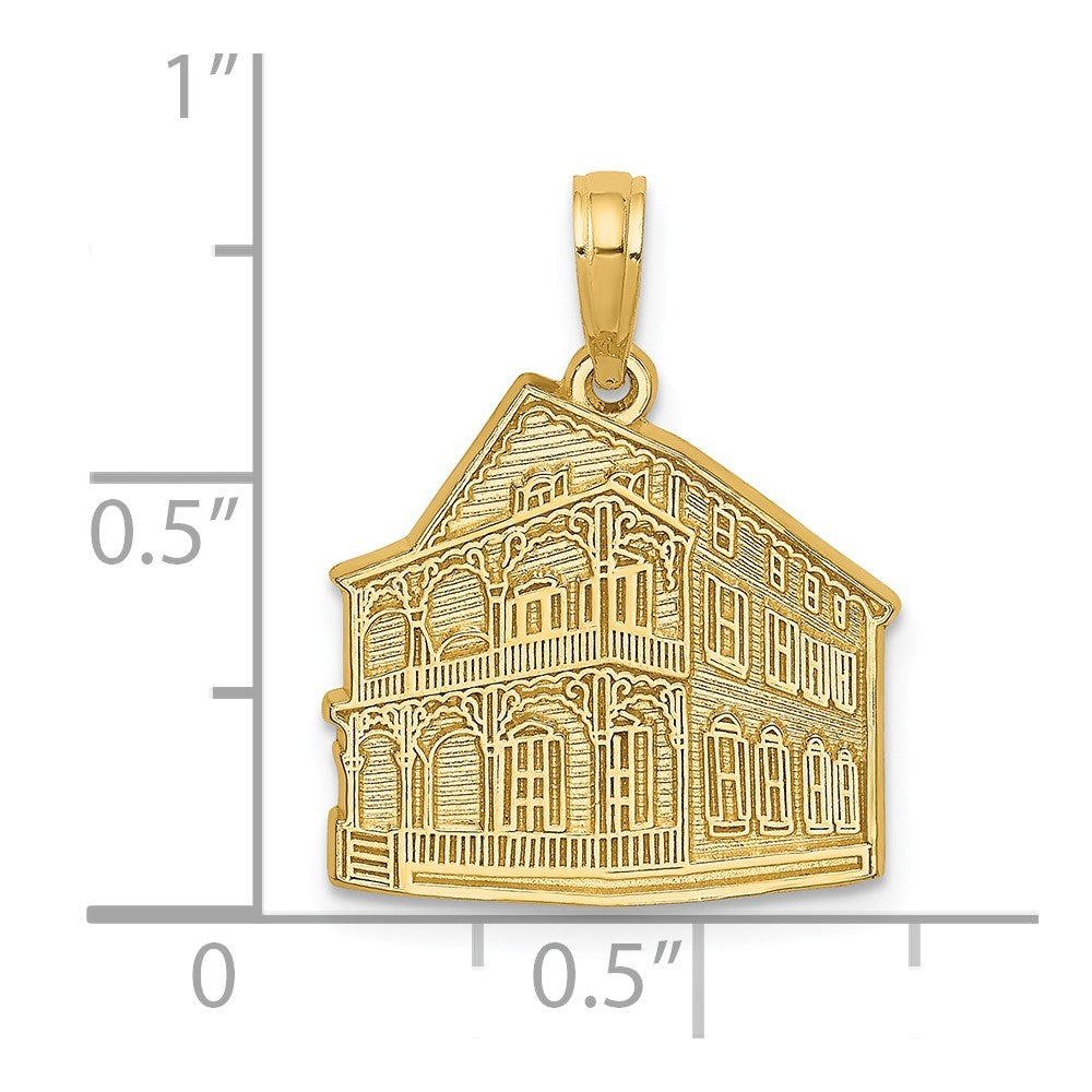 14k Yellow Gold The PINK HOUSE - CAPE MAY NJ Charm