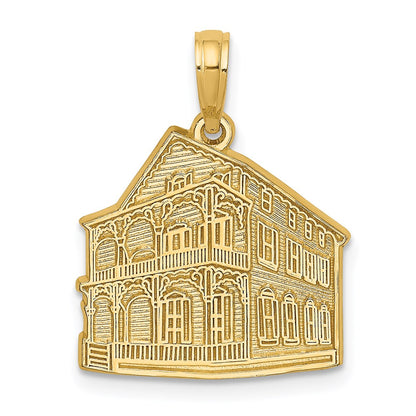 14k Yellow Gold The PINK HOUSE - CAPE MAY NJ Charm