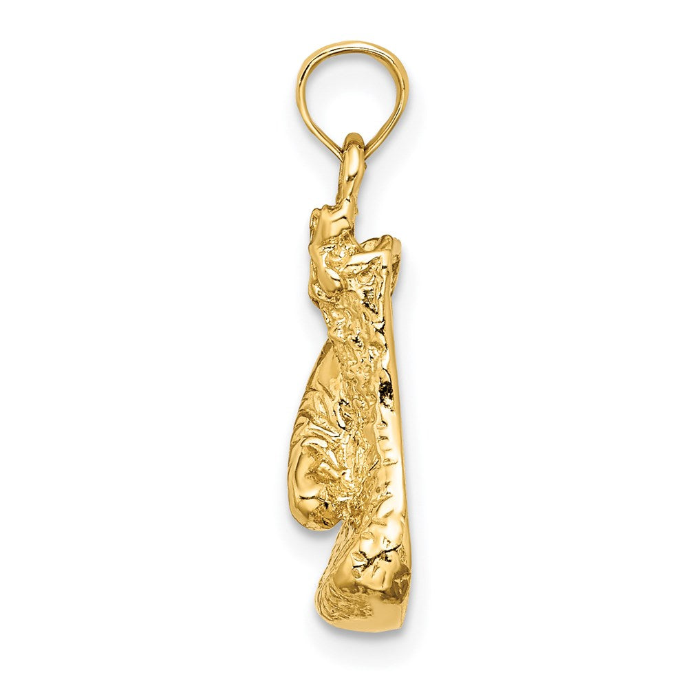 14k Yellow Gold Polished  Single Boxing Glove Pendant