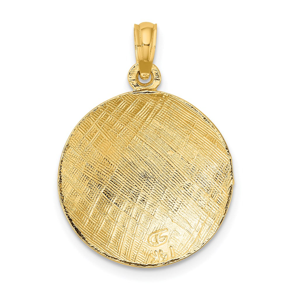 14k Yellow Gold 2-D Polished Volleyball Charm