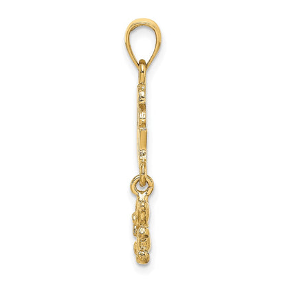 14k Yellow Gold Moveable ITS A BOY with Teddy Bear Charm
