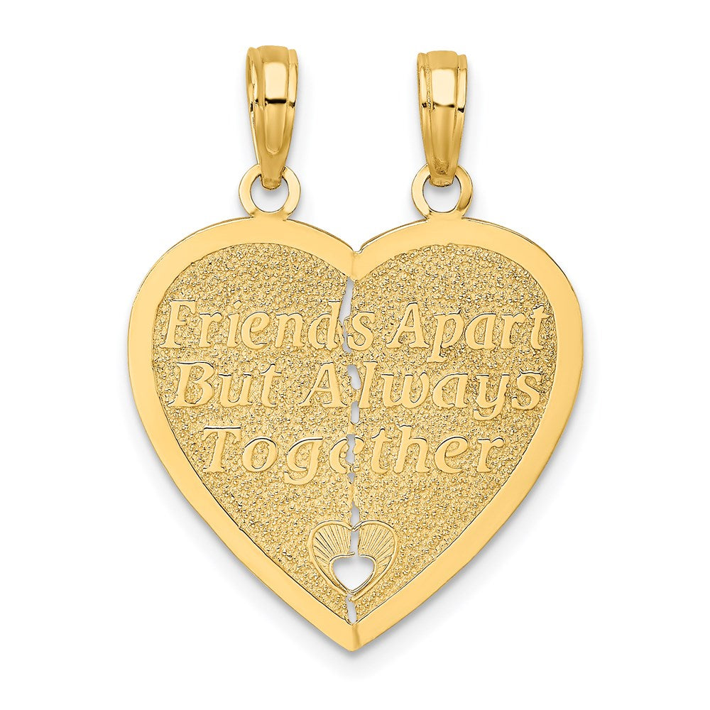 14k Yellow Gold FOREVER AND EVER Break-Apart Heart Charm