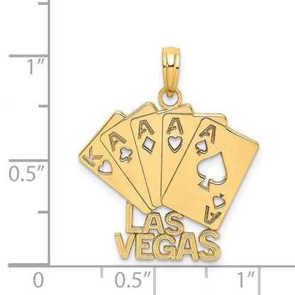 14k Yellow Gold LAS VEGAS w/ Playing Cards Charm
